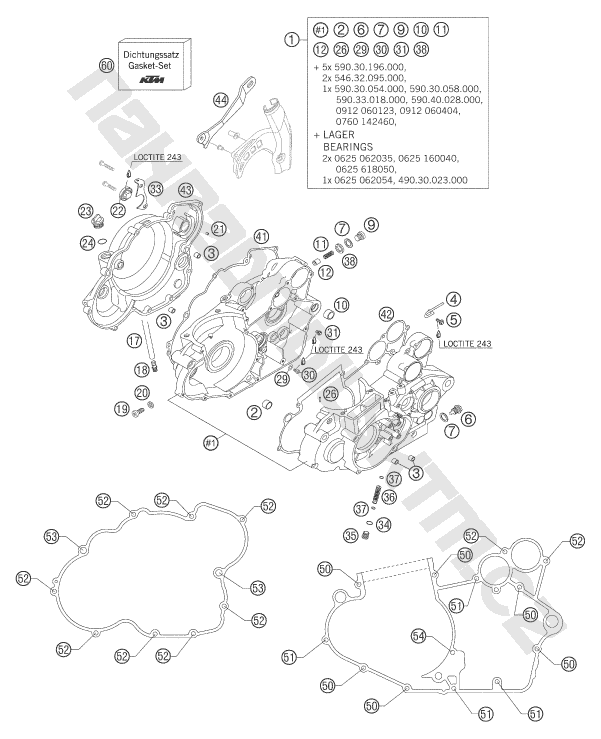 Engine case 250-525 Racing